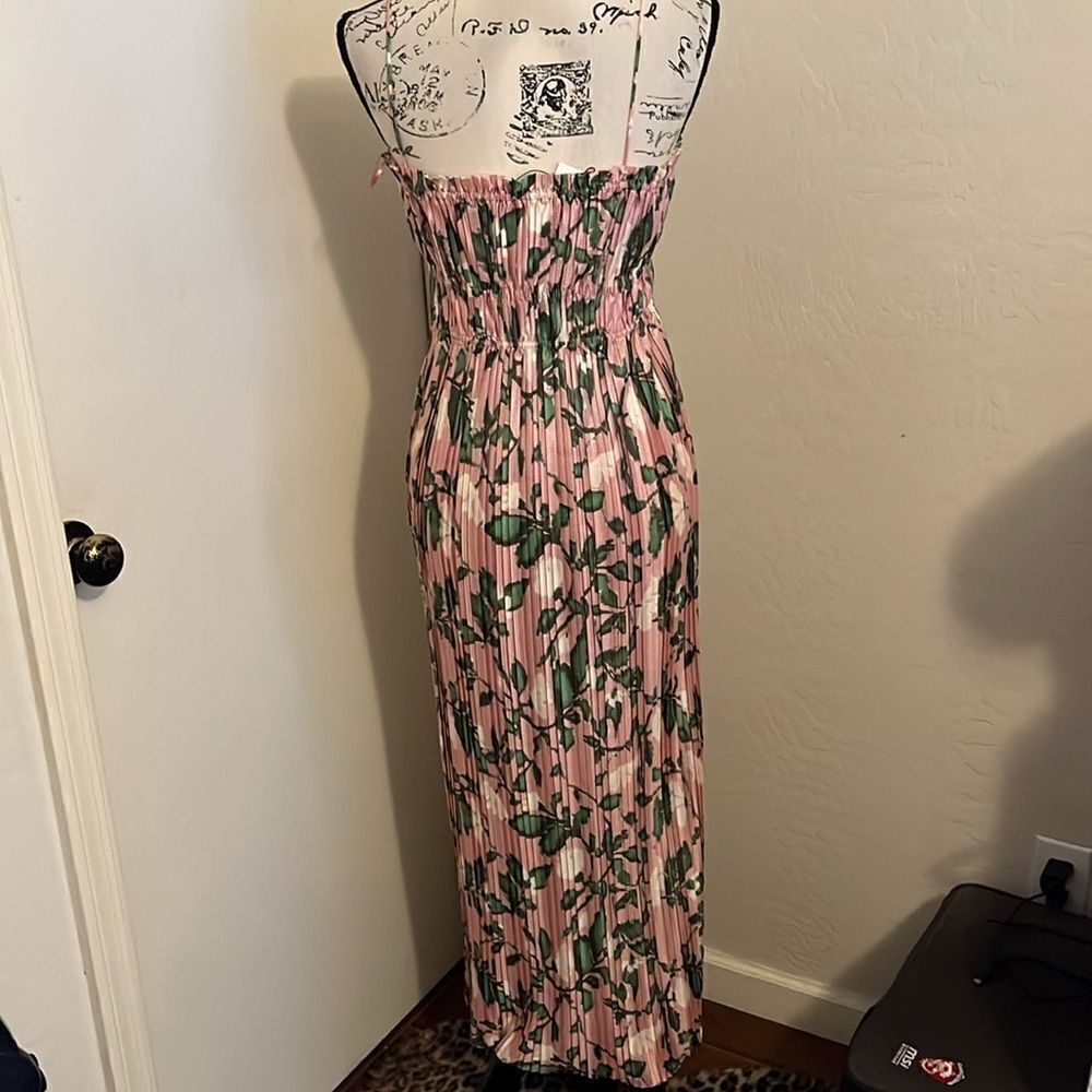 Zara Printed Pleated Multi Print Floral Contemporary Feminine Cottage Core Dress - Picture 5 of 16